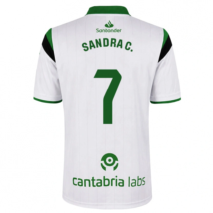 Danxen Mænd Sandra Calvo Pozo #7 Hvid Grøn Sort Hjemmebane Spillertrøjer 2026/27 Trøje T-Shirt