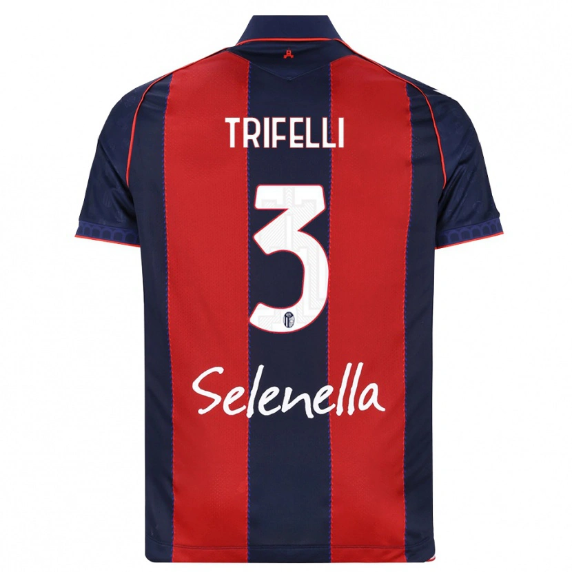 Danxen Mænd Edoardo Trifelli #3 Kongelig Blå Rød Hvid Hjemmebane Spillertrøjer 2026/27 Trøje T-Shirt