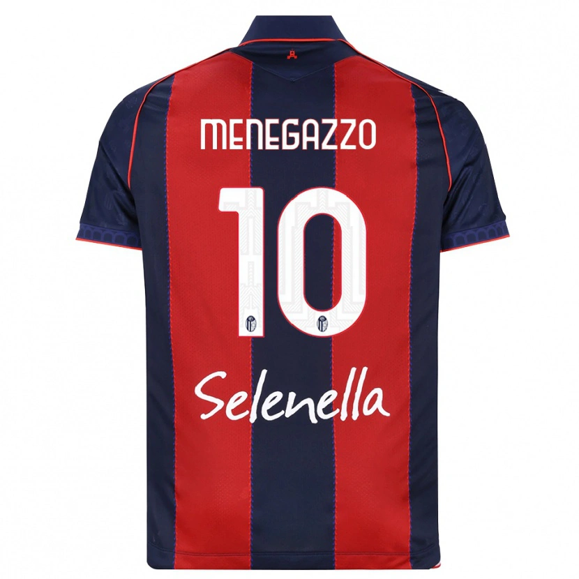 Danxen Mænd Lorenzo Menegazzo #10 Kongelig Blå Rød Hvid Hjemmebane Spillertrøjer 2026/27 Trøje T-Shirt