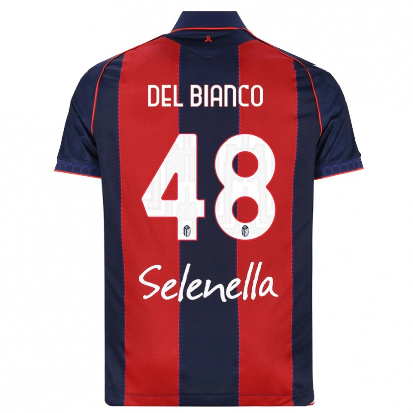Danxen Mænd Riccardo Del Bianco #48 Kongelig Blå Rød Hvid Hjemmebane Spillertrøjer 2026/27 Trøje T-Shirt