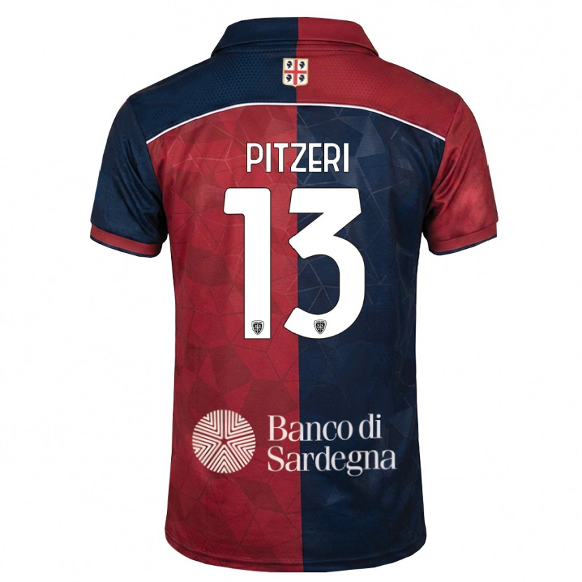 Danxen Mænd Yari Pitzeri #13 Bordeaux Kongelig Blå Hjemmebane Spillertrøjer 2026/27 Trøje T-Shirt
