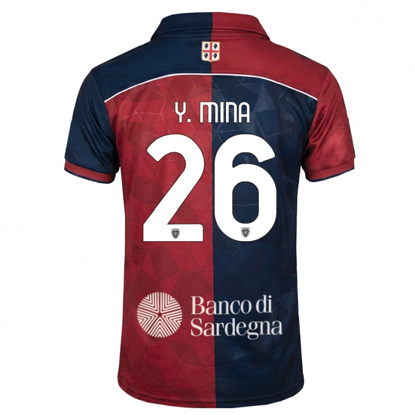 Danxen Mænd Yerry Mina #26 Bordeaux Kongelig Blå Hjemmebane Spillertrøjer 2026/27 Trøje T-Shirt