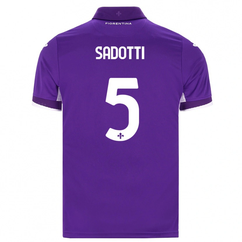 Danxen Mænd Edoardo Sadotti #5 Lilla Hvid Pink Hjemmebane Spillertrøjer 2026/27 Trøje T-Shirt