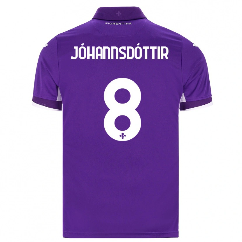 Danxen Mænd Alexandra Jóhannsdóttir #8 Lilla Hvid Pink Hjemmebane Spillertrøjer 2026/27 Trøje T-Shirt
