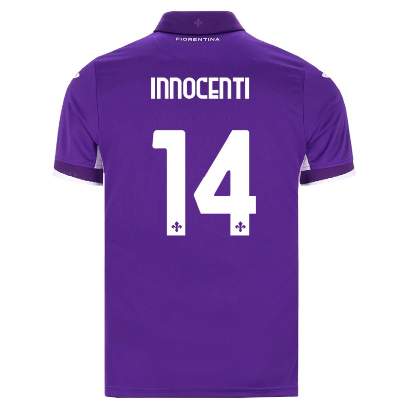Danxen Mænd Daniele Innocenti #14 Lilla Hvid Pink Hjemmebane Spillertrøjer 2026/27 Trøje T-Shirt