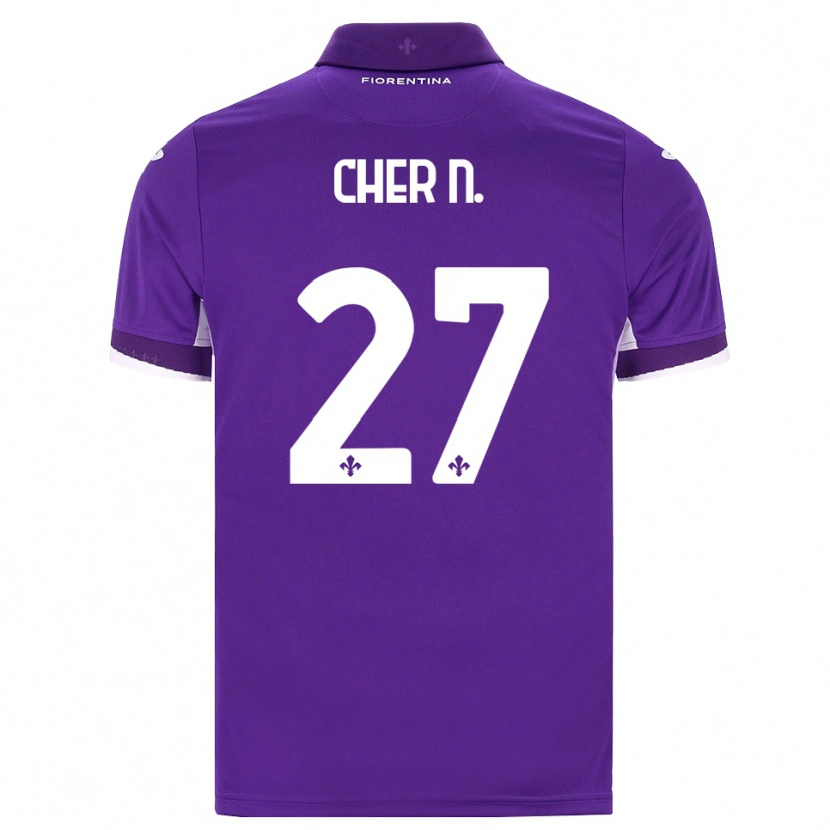 Danxen Mænd Cher Ndour #27 Lilla Hvid Pink Hjemmebane Spillertrøjer 2026/27 Trøje T-Shirt
