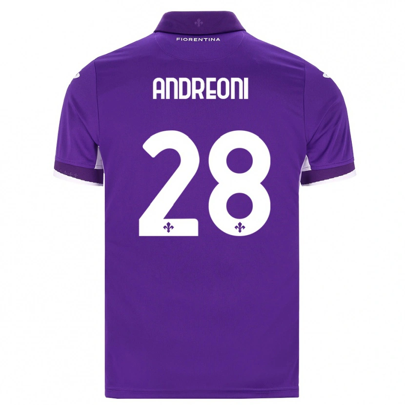 Danxen Mænd Caterina Andreoni #28 Lilla Hvid Pink Hjemmebane Spillertrøjer 2026/27 Trøje T-Shirt