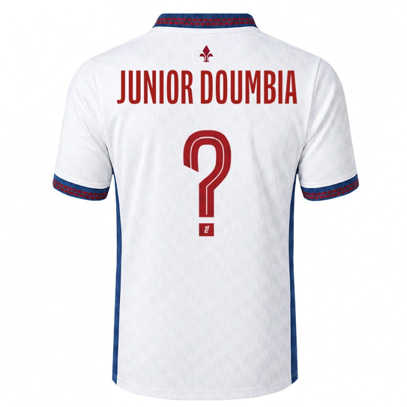Danxen Mænd Samba Junior Doumbia #0 Rød Hvid Blå Udebane Spillertrøjer 2026/27 Trøje T-Shirt