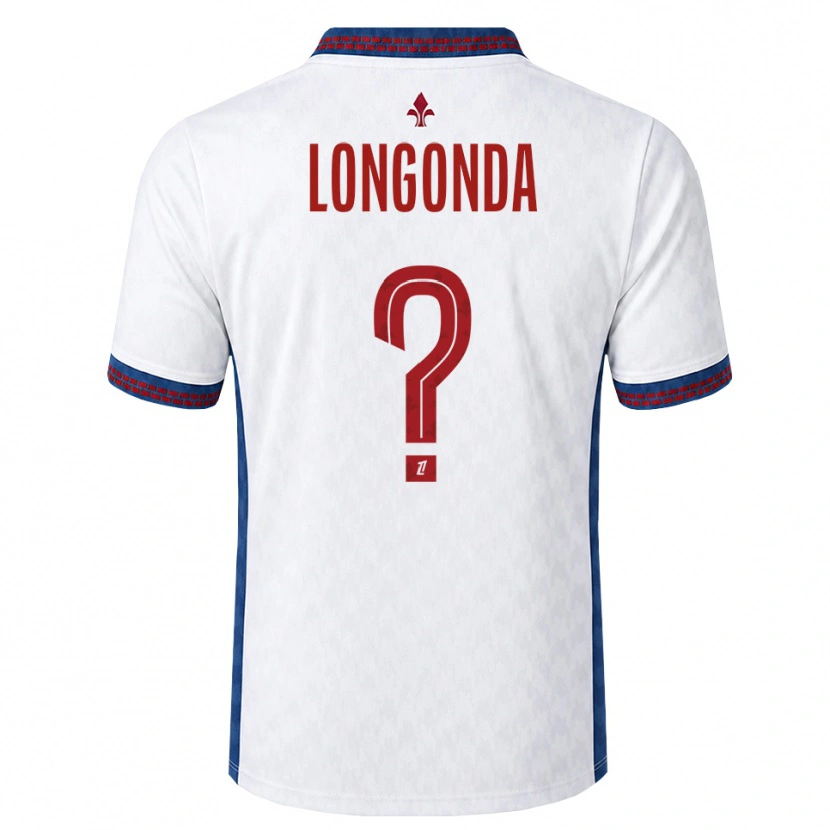 Danxen Mænd Jean-Pierre Longonda #0 Rød Hvid Blå Udebane Spillertrøjer 2026/27 Trøje T-Shirt