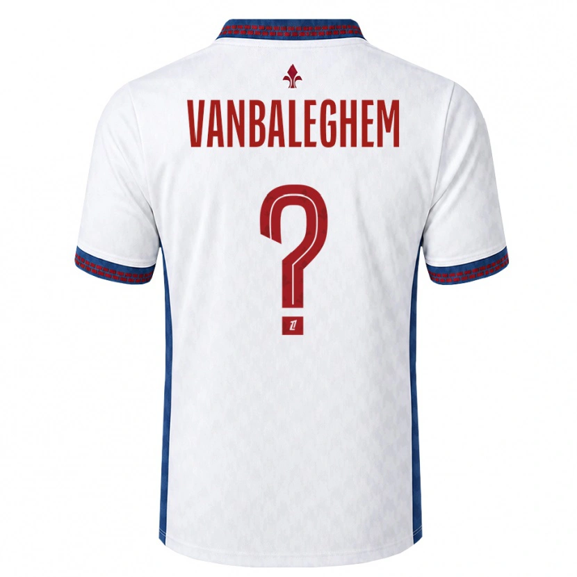 Danxen Mænd Valentin Vanbaleghem #0 Rød Hvid Blå Udebane Spillertrøjer 2026/27 Trøje T-Shirt