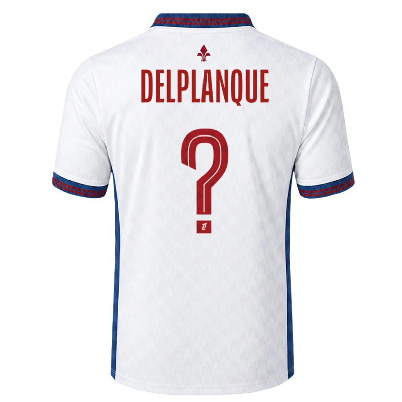 Danxen Mænd Gaël Delplanque #0 Rød Hvid Blå Udebane Spillertrøjer 2026/27 Trøje T-Shirt