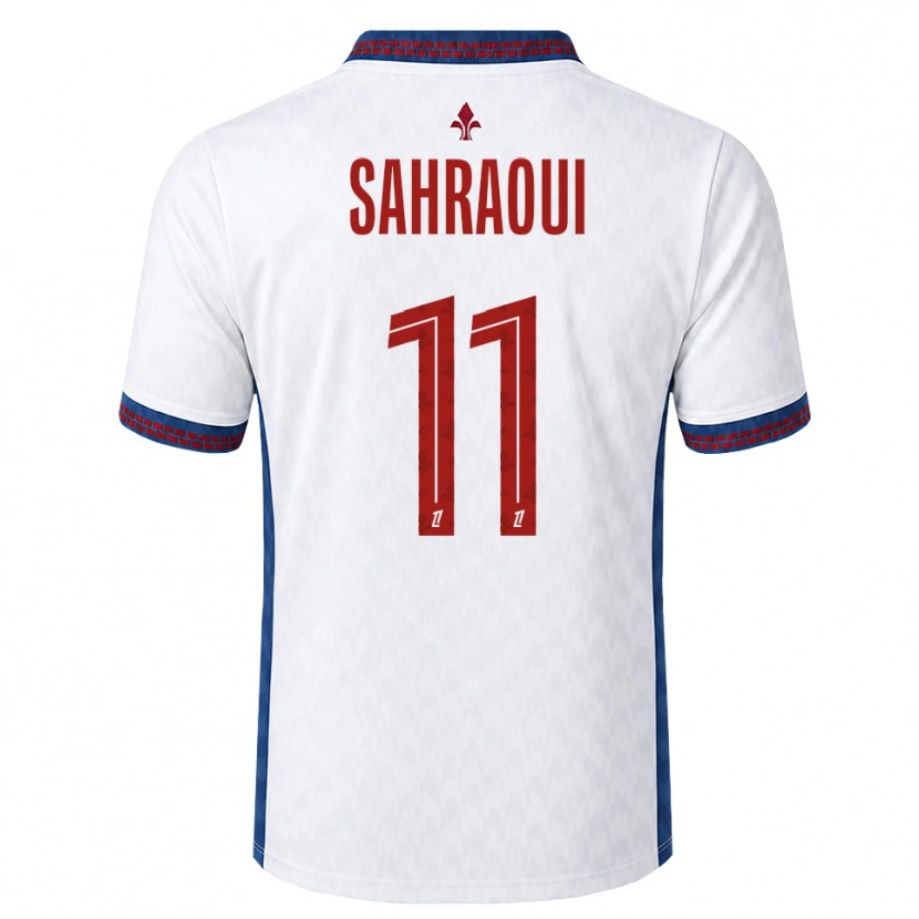 Danxen Mænd Osame Sahraoui #11 Rød Hvid Blå Udebane Spillertrøjer 2026/27 Trøje T-Shirt