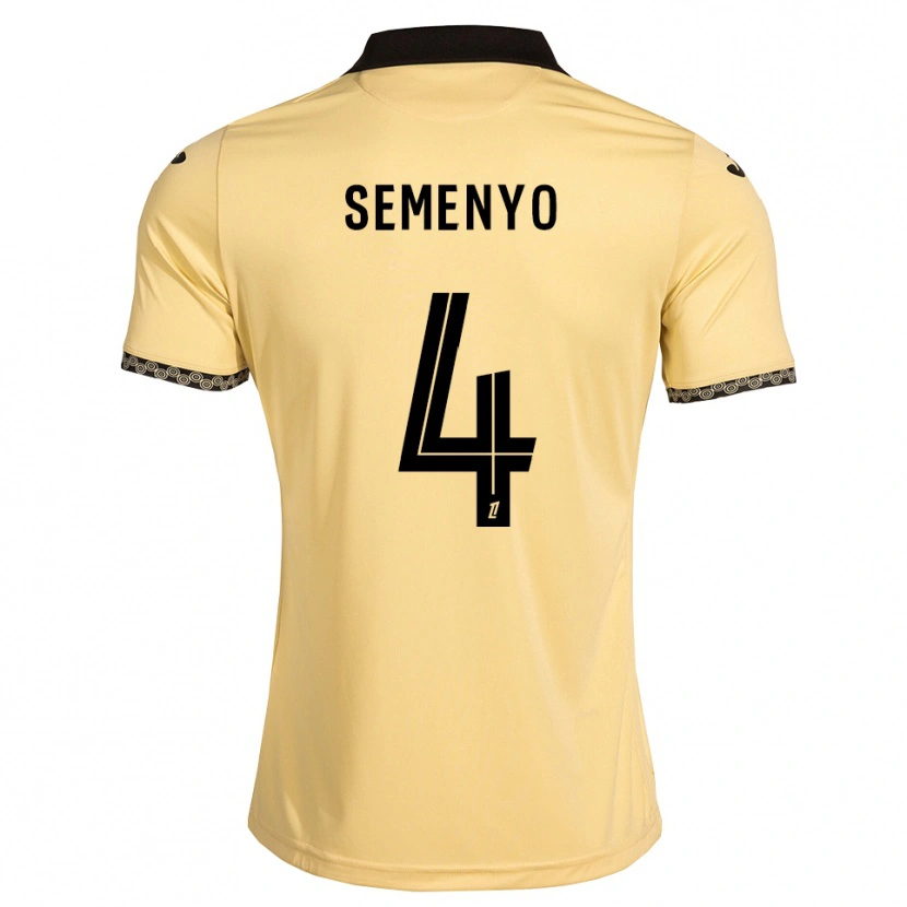 Danxen Mænd Jai Semenyo #4 Navajohvid Sort Udebane Spillertrøjer 2026/27 Trøje T-Shirt