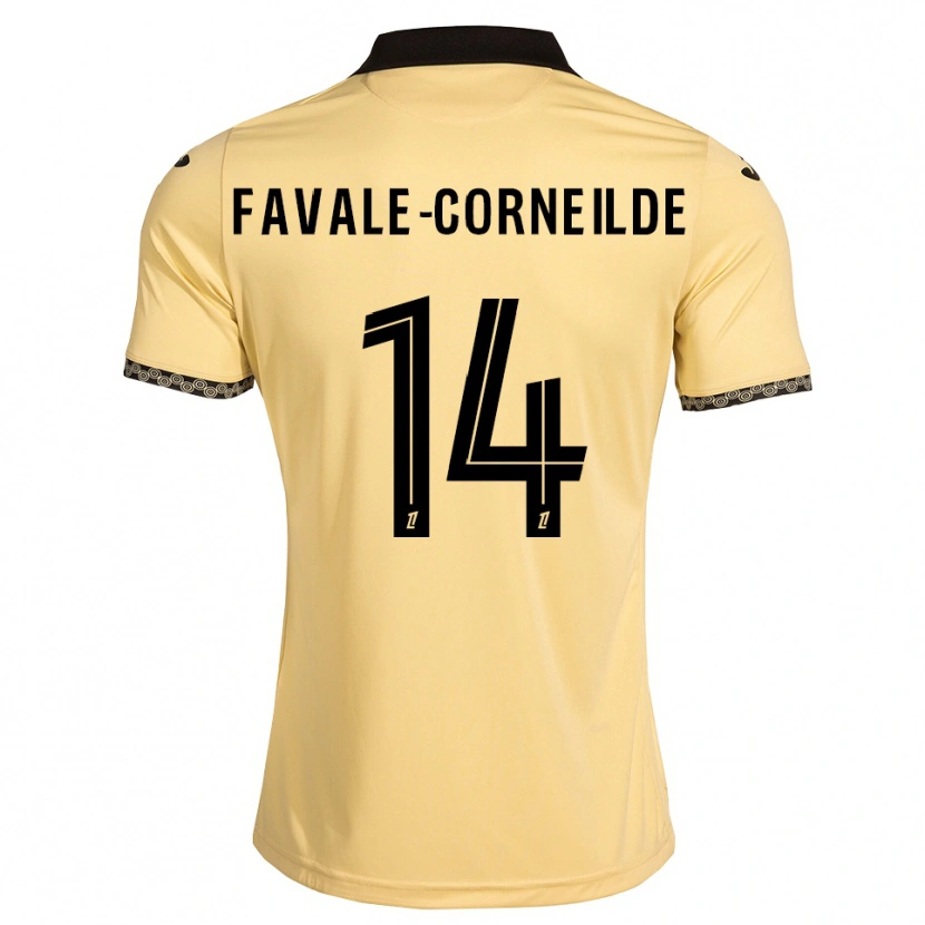 Danxen Mænd Gianni Favale-Corneilde #14 Navajohvid Sort Udebane Spillertrøjer 2026/27 Trøje T-Shirt