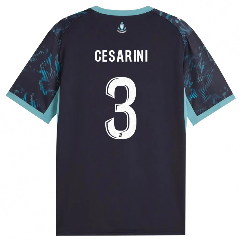Danxen Mænd Gaëtan Cesarini #3 Bleg Turkis Hvid Sort Udebane Spillertrøjer 2026/27 Trøje T-Shirt