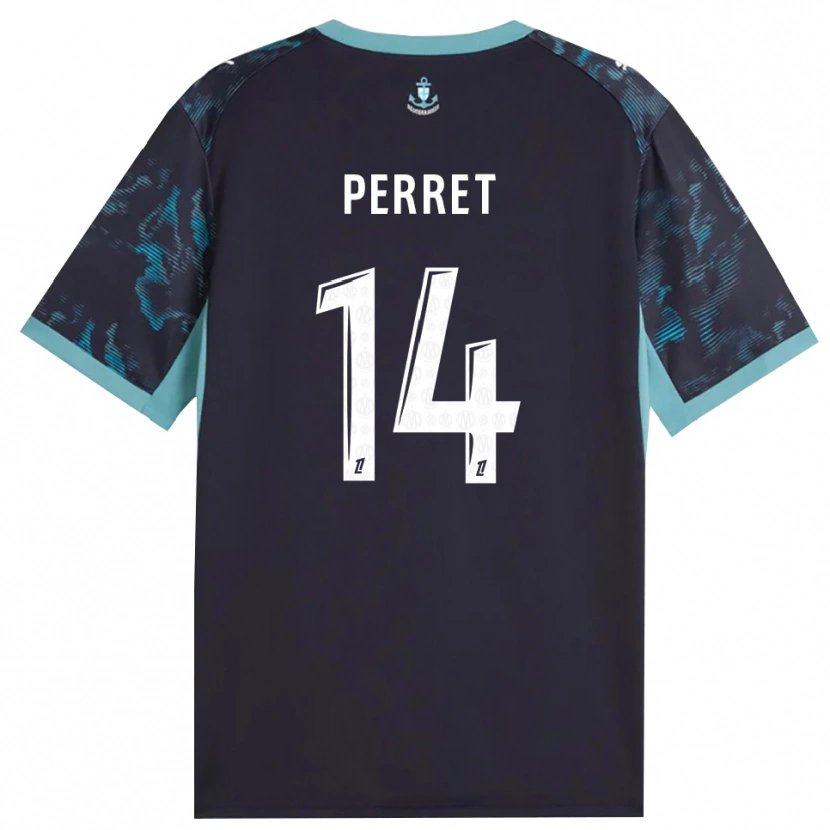 Danxen Mænd Jenny Perret #14 Bleg Turkis Hvid Sort Udebane Spillertrøjer 2026/27 Trøje T-Shirt