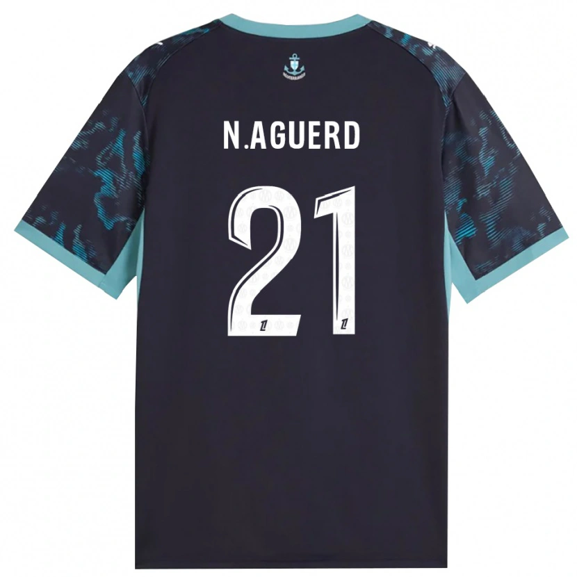 Danxen Mænd Nayef Aguerd #21 Bleg Turkis Hvid Sort Udebane Spillertrøjer 2026/27 Trøje T-Shirt