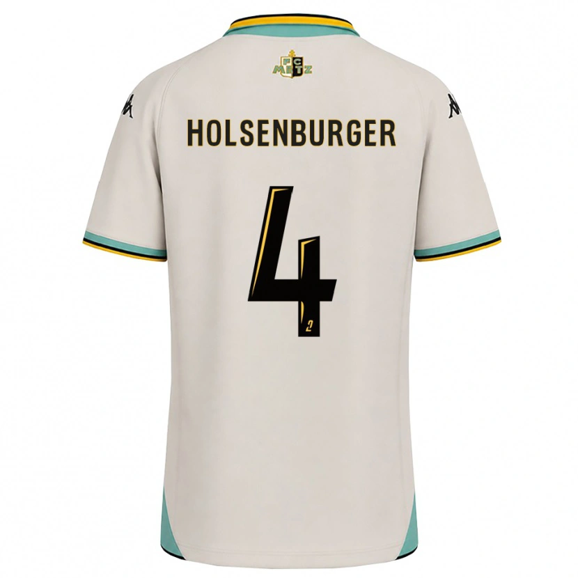 Danxen Mænd Ruben Holsenburger #4 Blomsterhvid Sort Udebane Spillertrøjer 2026/27 Trøje T-Shirt