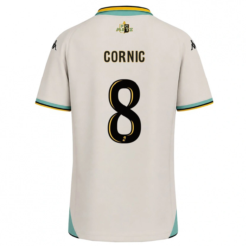 Danxen Mænd Andréa Cornic #8 Blomsterhvid Sort Udebane Spillertrøjer 2026/27 Trøje T-Shirt