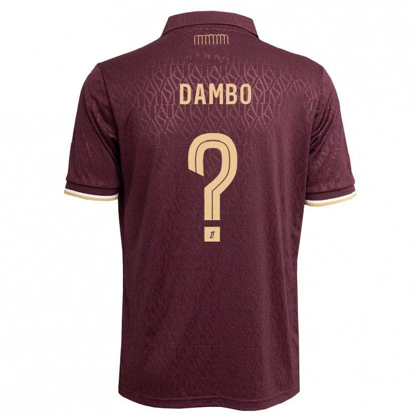 Danxen Mænd Andreas Dambo #0 Mørkerød Sandfarvet Udebane Spillertrøjer 2026/27 Trøje T-Shirt