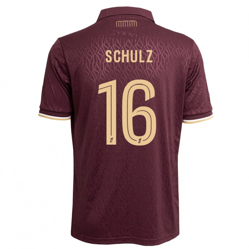 Danxen Mænd Ethan Schulz #16 Mørkerød Sandfarvet Udebane Spillertrøjer 2026/27 Trøje T-Shirt