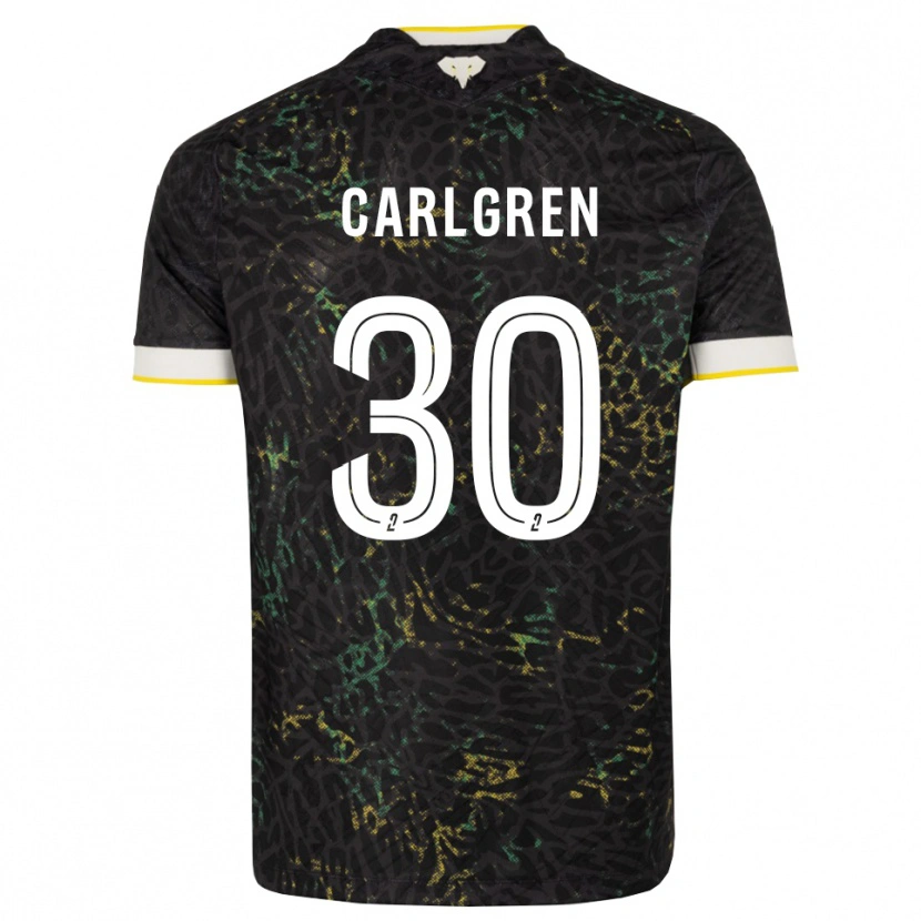 Danxen Mænd Patrik Carlgren #30 Sort Hvid Gul Udebane Spillertrøjer 2026/27 Trøje T-Shirt