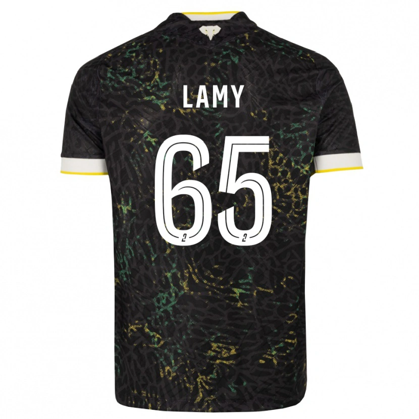 Danxen Mænd Hugo Lamy #65 Sort Hvid Gul Udebane Spillertrøjer 2026/27 Trøje T-Shirt