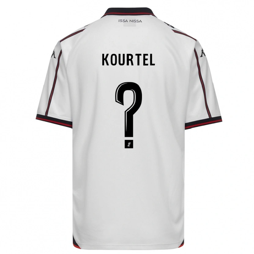 Danxen Mænd Kaïs Kourtel #0 Sort Hvid Udebane Spillertrøjer 2026/27 Trøje T-Shirt
