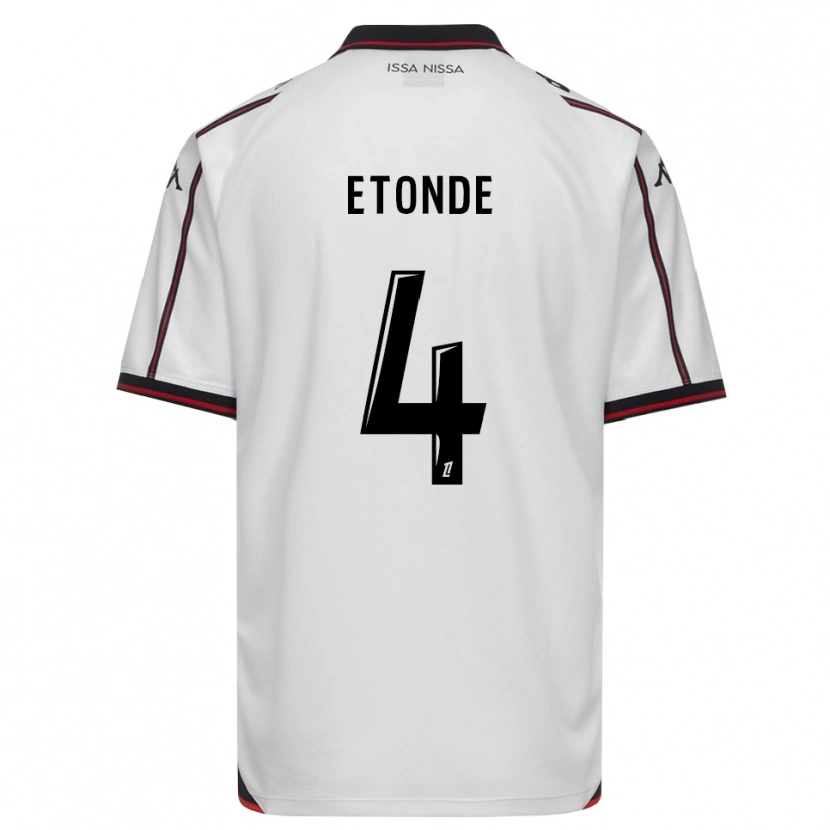 Danxen Mænd Emeric Etonde #4 Sort Hvid Udebane Spillertrøjer 2026/27 Trøje T-Shirt