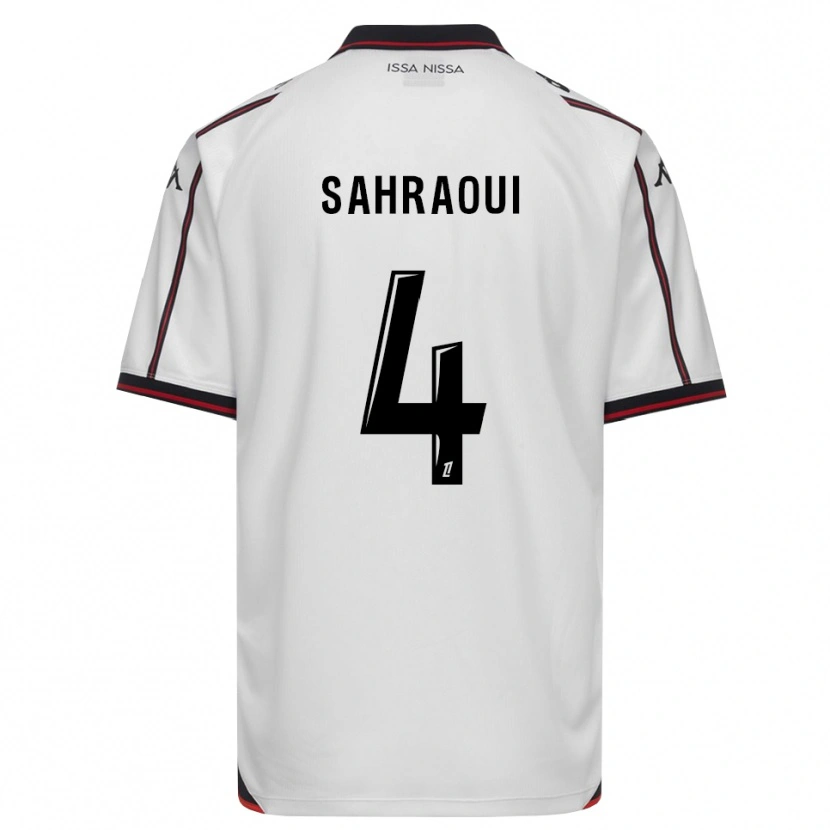 Danxen Mænd Elias Sahraoui #4 Sort Hvid Udebane Spillertrøjer 2026/27 Trøje T-Shirt
