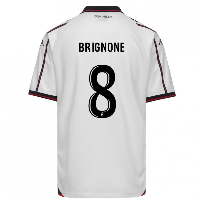 Danxen Mænd Millan Brignone #8 Sort Hvid Udebane Spillertrøjer 2026/27 Trøje T-Shirt