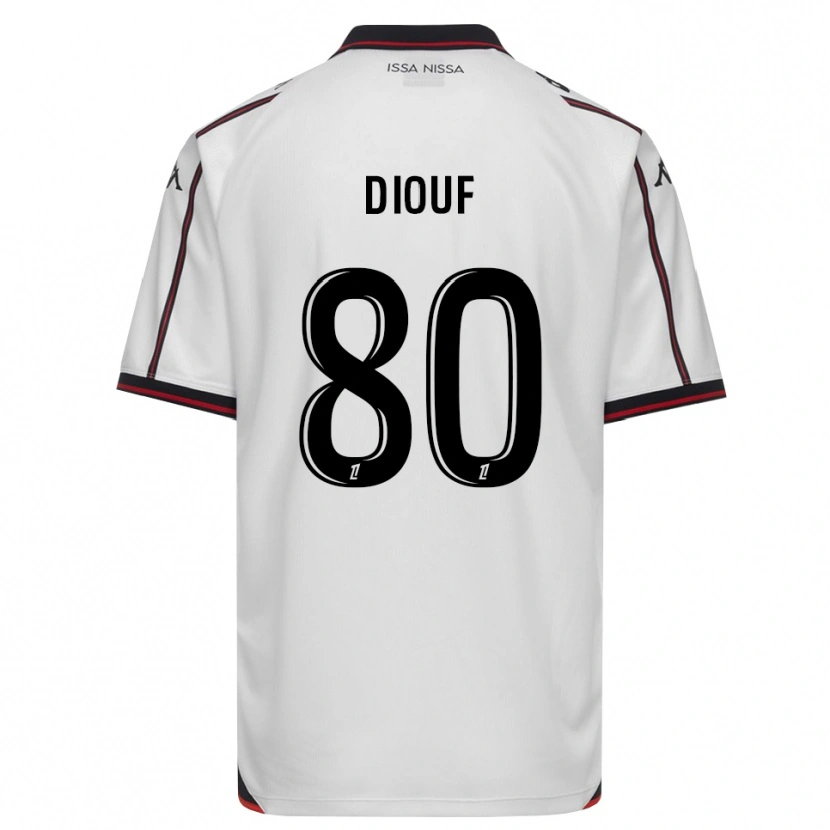 Danxen Mænd Yehvann Diouf #80 Sort Hvid Udebane Spillertrøjer 2026/27 Trøje T-Shirt