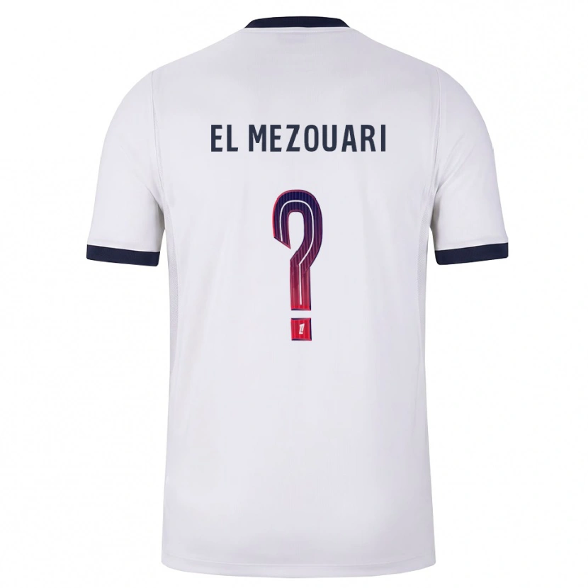 Danxen Mænd Abde-Chahid El Mezouari #0 Hvid Sort Rød Udebane Spillertrøjer 2026/27 Trøje T-Shirt