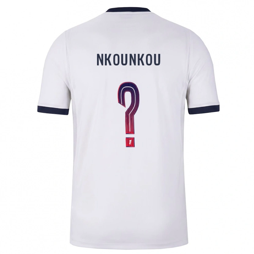 Danxen Mænd Desthy Nkounkou #0 Hvid Sort Rød Udebane Spillertrøjer 2026/27 Trøje T-Shirt