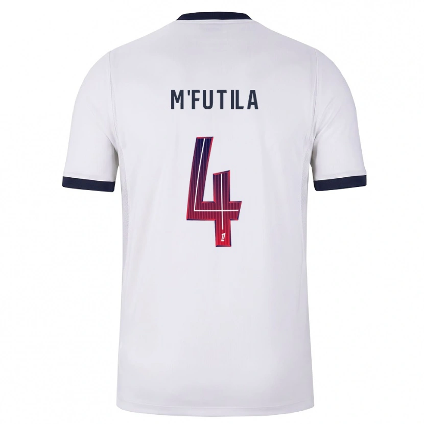 Danxen Mænd Hermi M'futila #4 Hvid Sort Rød Udebane Spillertrøjer 2026/27 Trøje T-Shirt