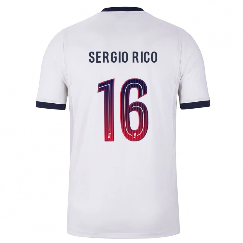 Danxen Mænd Sergio Rico #16 Hvid Sort Rød Udebane Spillertrøjer 2026/27 Trøje T-Shirt