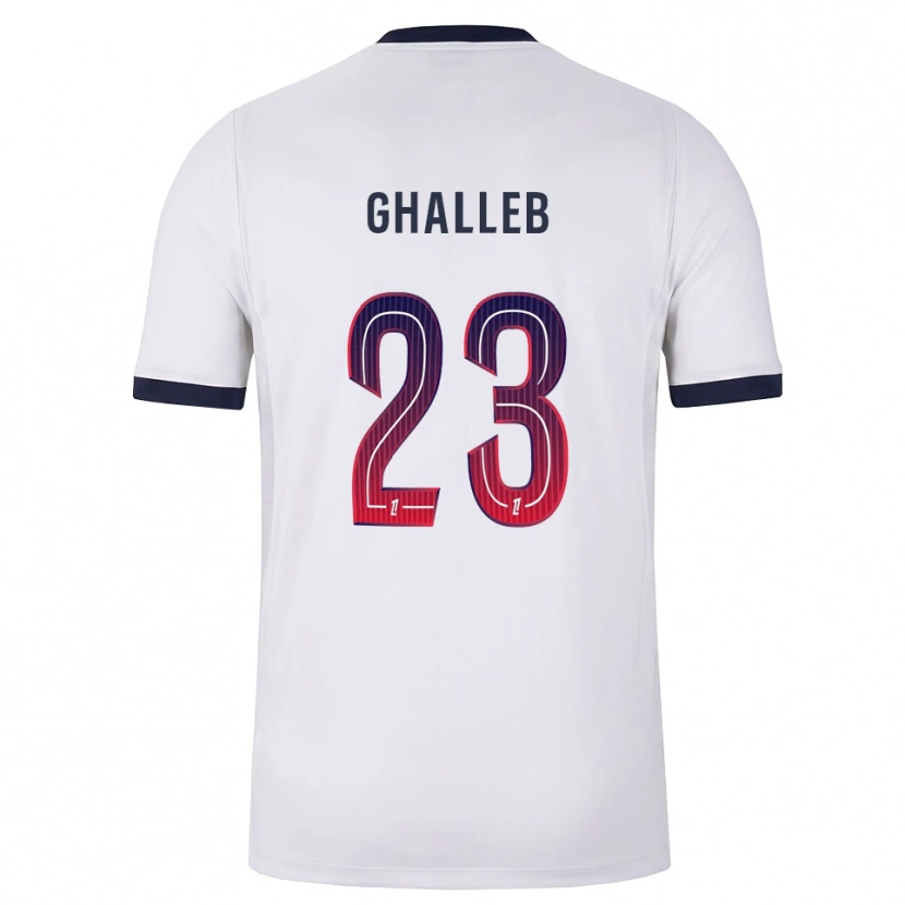 Danxen Mænd Edem Ghalleb #23 Hvid Sort Rød Udebane Spillertrøjer 2026/27 Trøje T-Shirt