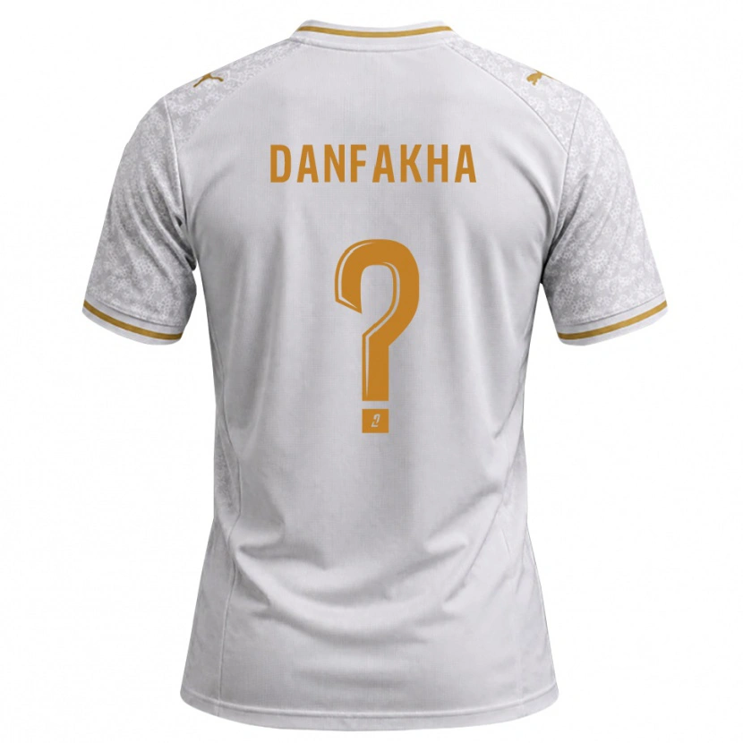Danxen Mænd Dialla Danfakha #0 Hvid Grå Gyldenrod Udebane Spillertrøjer 2026/27 Trøje T-Shirt