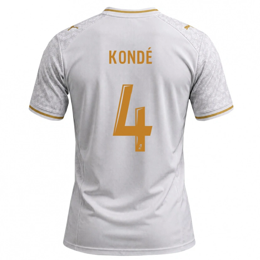 Danxen Mænd Jean-Charles Kondé #4 Hvid Grå Gyldenrod Udebane Spillertrøjer 2026/27 Trøje T-Shirt