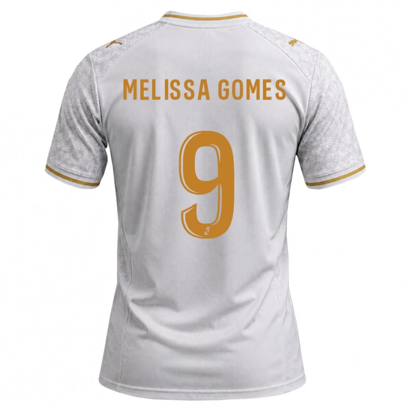 Danxen Mænd Melissa Ferreira Gomes #9 Hvid Grå Gyldenrod Udebane Spillertrøjer 2026/27 Trøje T-Shirt