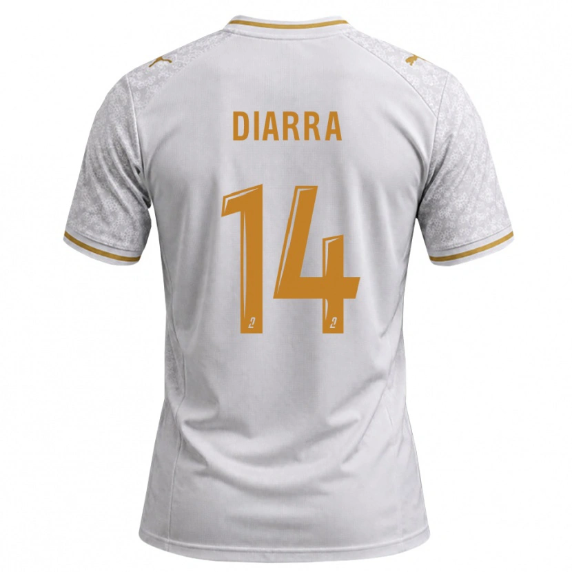 Danxen Mænd Amidou Diarra #14 Hvid Grå Gyldenrod Udebane Spillertrøjer 2026/27 Trøje T-Shirt
