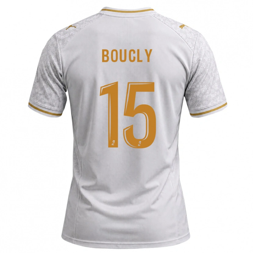 Danxen Mænd Maïté Boucly #15 Hvid Grå Gyldenrod Udebane Spillertrøjer 2026/27 Trøje T-Shirt