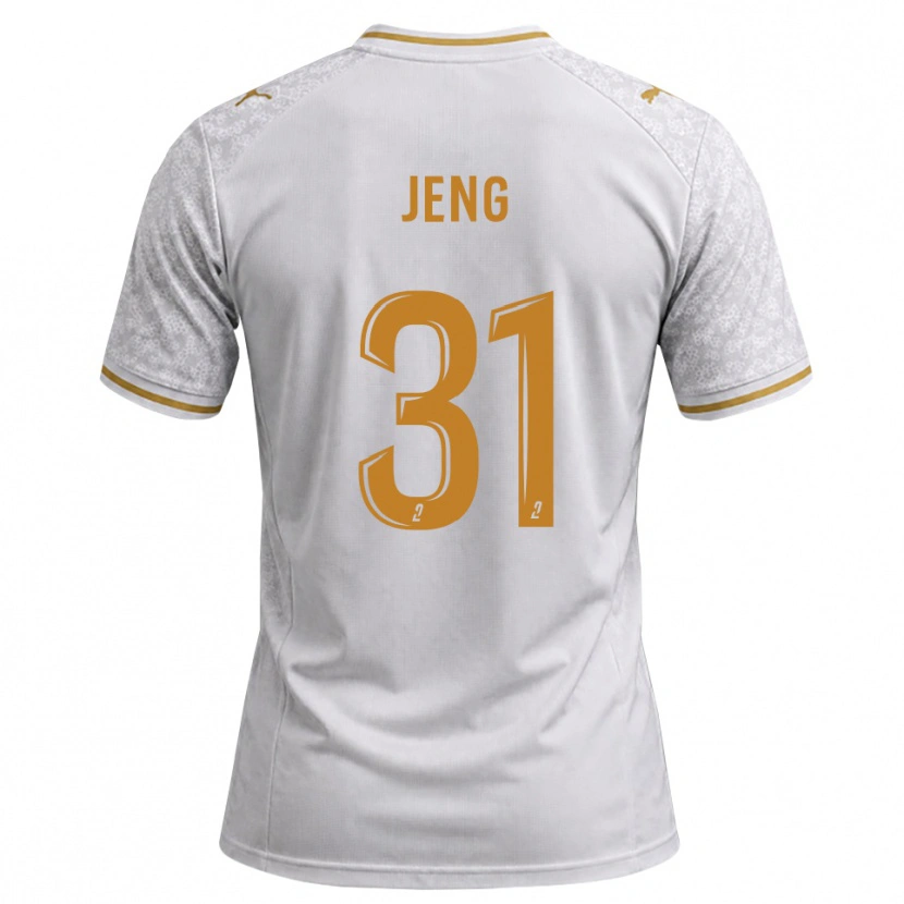 Danxen Mænd Malcolm Jeng #31 Hvid Grå Gyldenrod Udebane Spillertrøjer 2026/27 Trøje T-Shirt