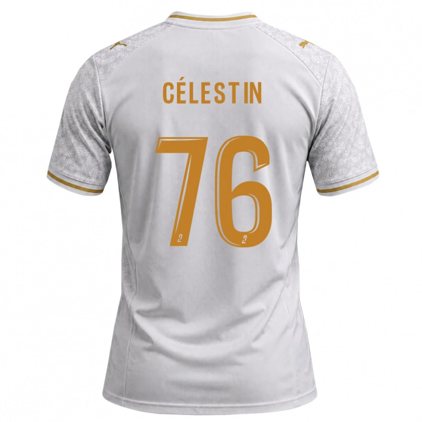 Danxen Mænd Jean-Philippe Célestin #76 Hvid Grå Gyldenrod Udebane Spillertrøjer 2026/27 Trøje T-Shirt