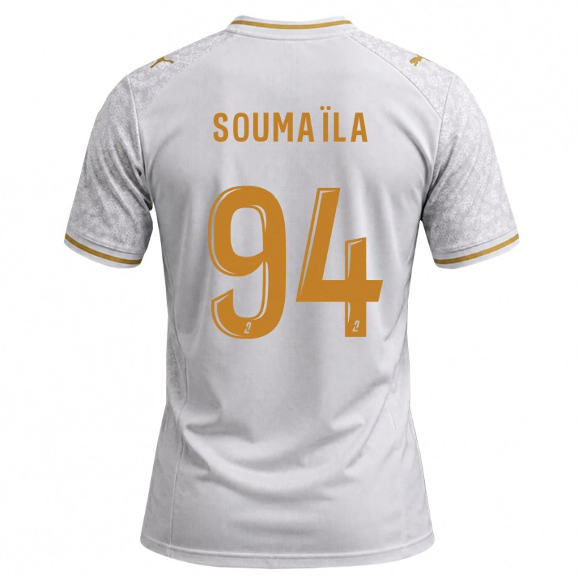 Danxen Mænd Soumaïla Sylla #94 Hvid Grå Gyldenrod Udebane Spillertrøjer 2026/27 Trøje T-Shirt