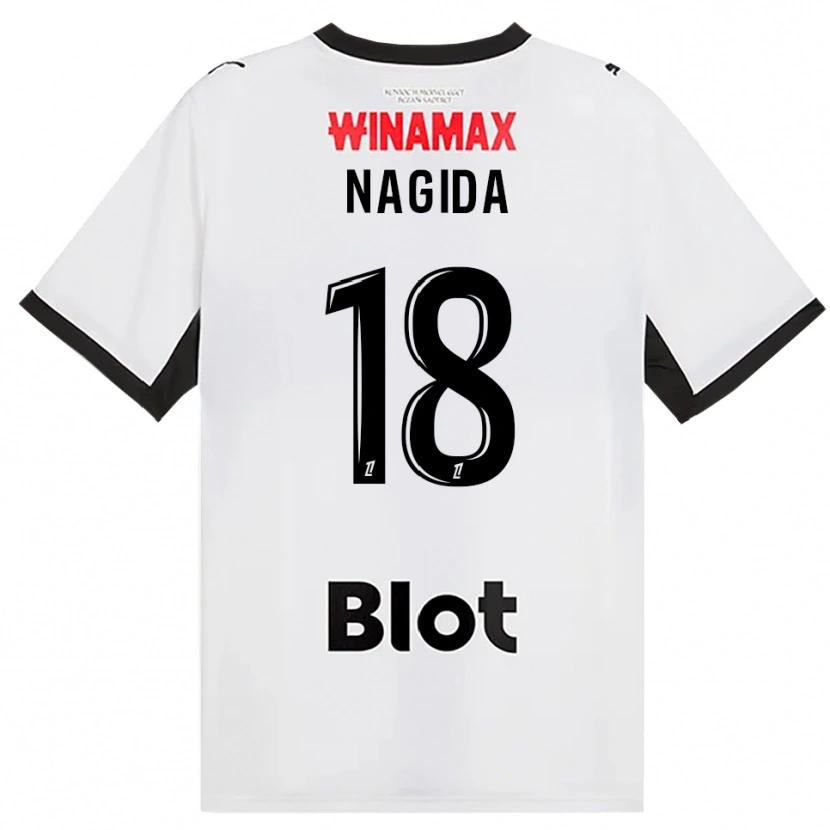 Danxen Mænd Mahamadou Nagida #18 Sort Hvid Rød Udebane Spillertrøjer 2026/27 Trøje T-Shirt