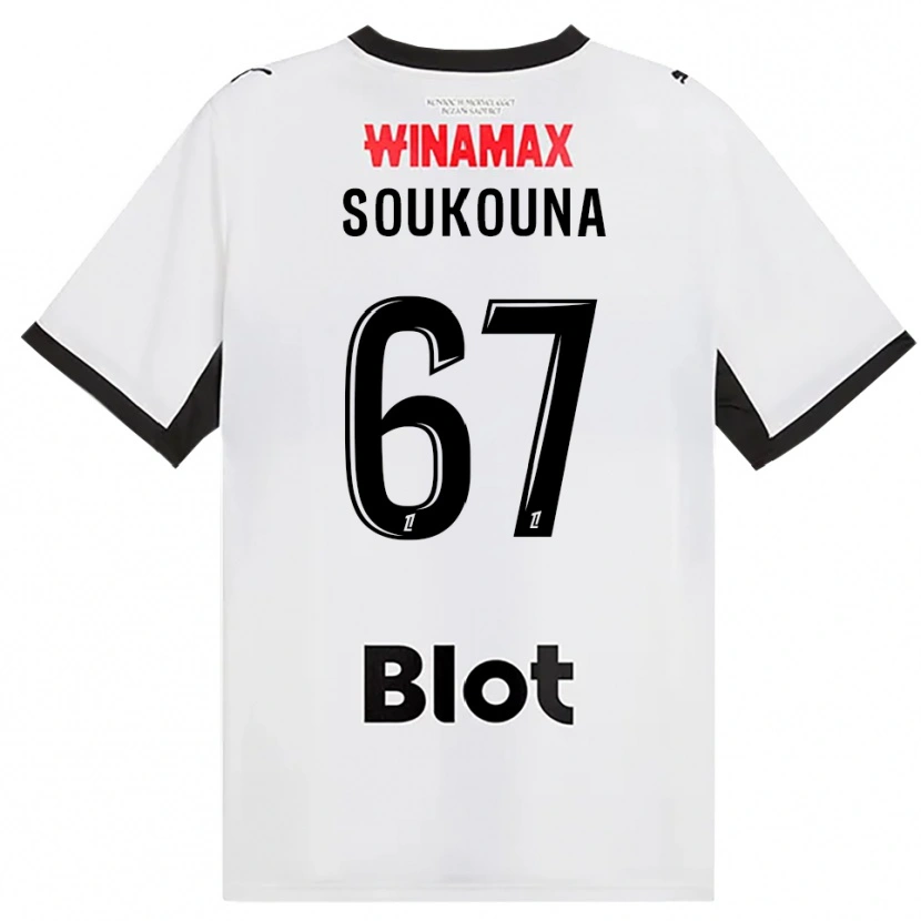 Danxen Mænd Isiaka Soukouna #67 Sort Hvid Rød Udebane Spillertrøjer 2026/27 Trøje T-Shirt