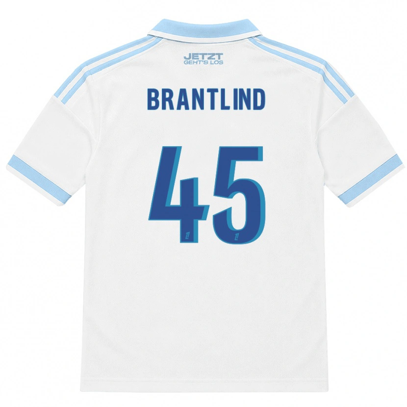 Danxen Mænd Benjamin Brantlind #45 Lys Himmelblå Hvid Rød Udebane Spillertrøjer 2026/27 Trøje T-Shirt