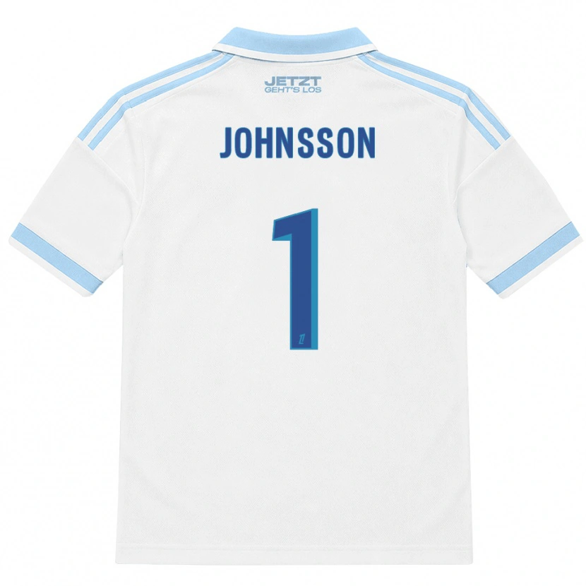 Danxen Mænd Karl-Johan Johnsson #1 Lys Himmelblå Hvid Rød Udebane Spillertrøjer 2026/27 Trøje T-Shirt