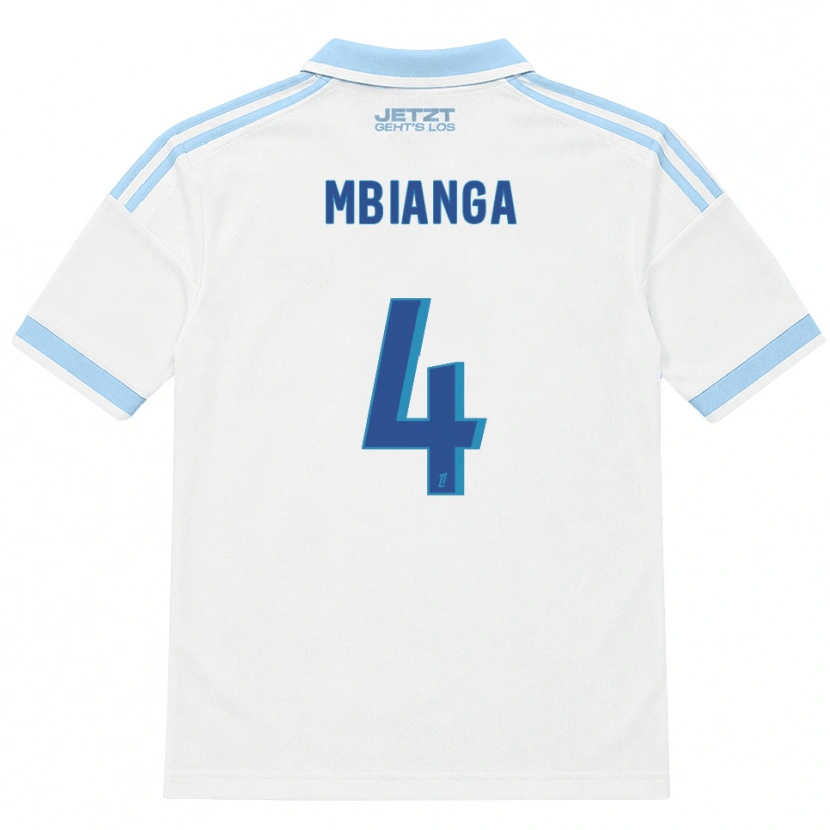 Danxen Mænd Yvan Mbianga #4 Lys Himmelblå Hvid Rød Udebane Spillertrøjer 2026/27 Trøje T-Shirt